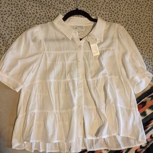 NWT Francesca's Button Up Blouse